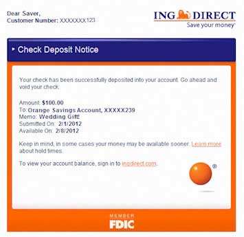 ING Direct Remote Deposit ING Direct Remote Deposit